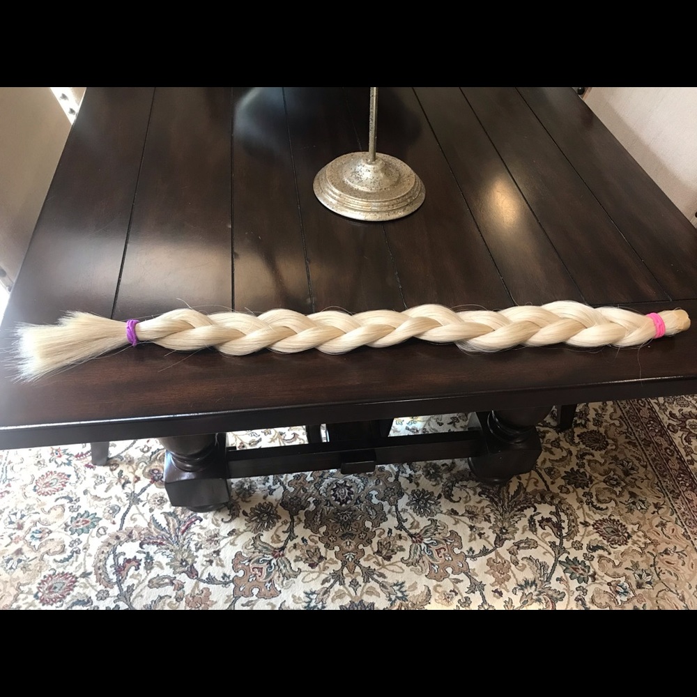 30 inch REAL Horse hair , Platinum blonde !